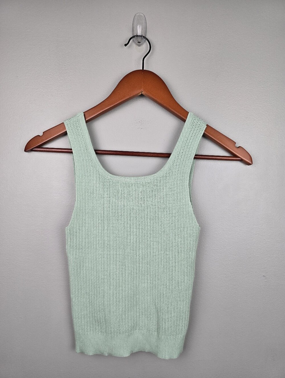 LC Lizette Collection Knit Rhinestone Tank Top Mint Green Women Sz S Mermaidcore - Picture 3 of 10